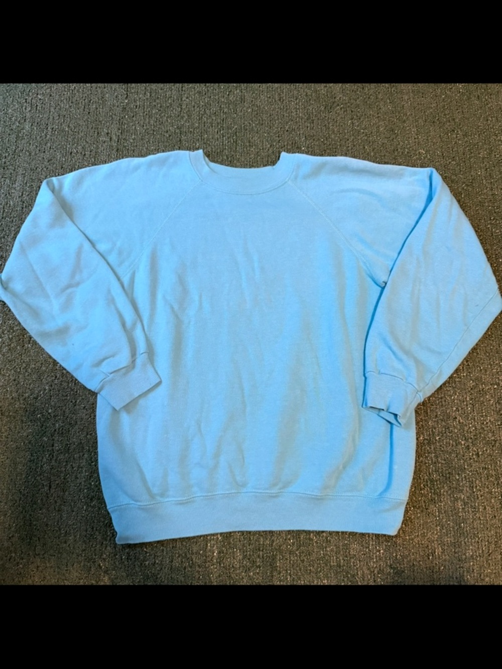 Vintage 90s Hanes Blank Baby Blue Crewneck Sweatshirt - Large